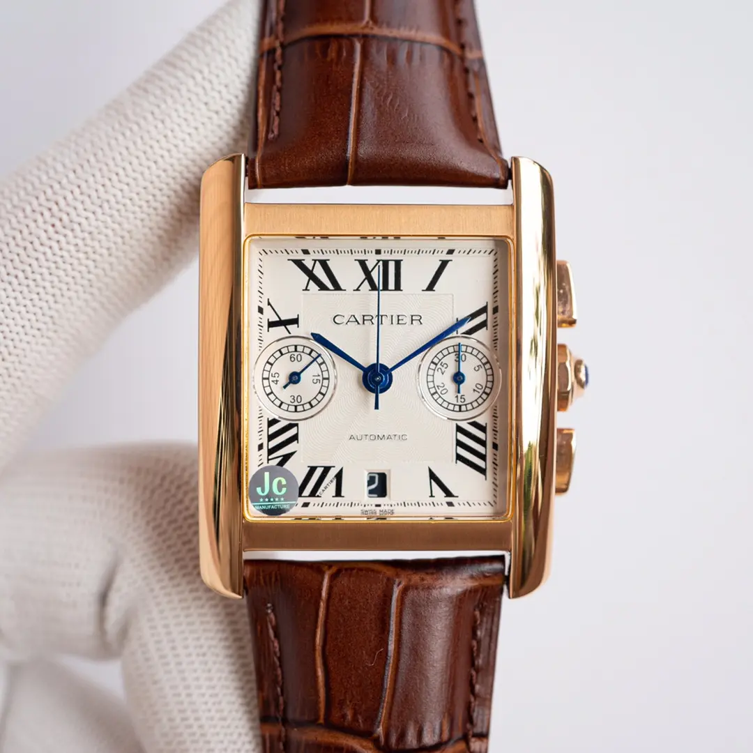 3K Factory Cartier Tank W5330007 Brown Leather Top Replica Watch - 图片 2