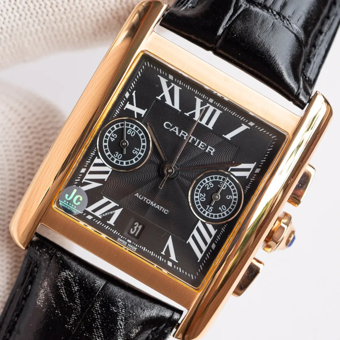 3K Factory Cartier Tank W5330007 Brown Leather Top Replica Watch - 图片 6