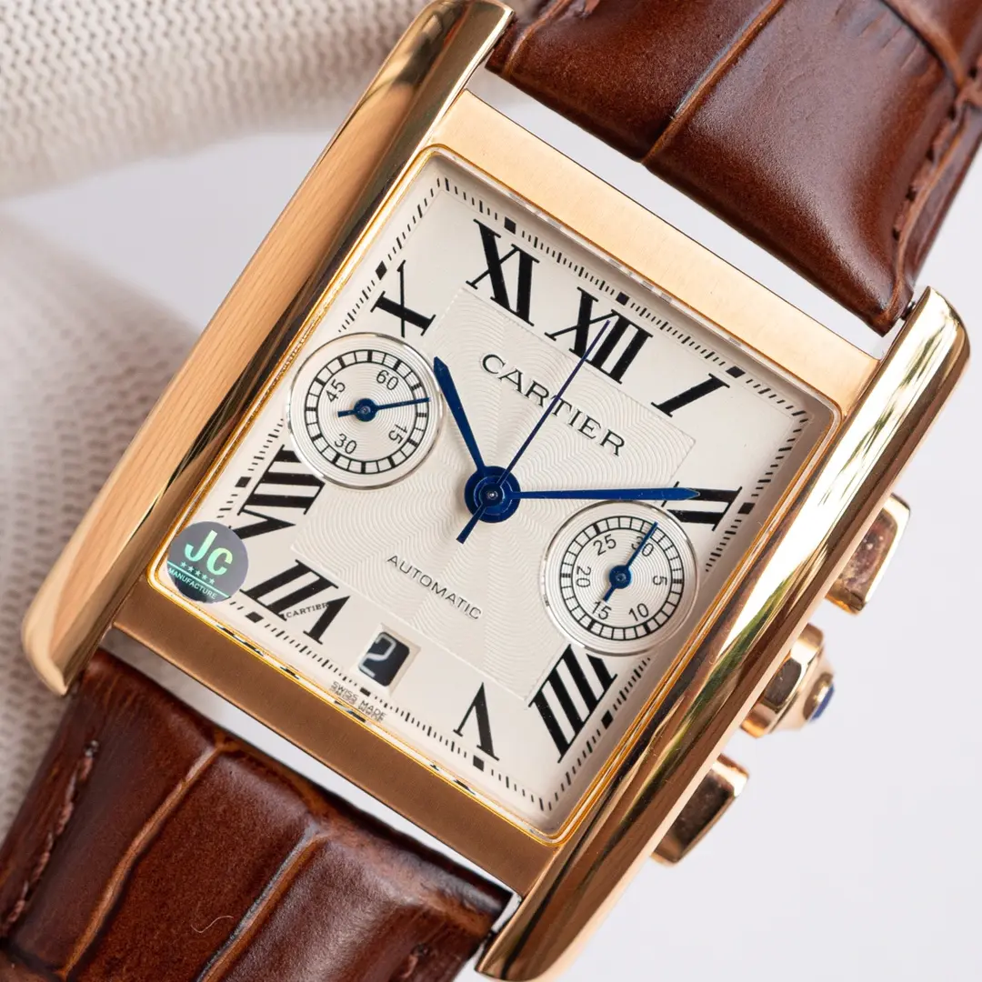 3K Factory Cartier Tank W5330007 Brown Leather Top Replica Watch - 图片 7