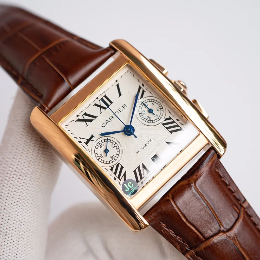 3K Factory Cartier Tank W5330007 Brown Leather Top Replica Watch - 图片 8
