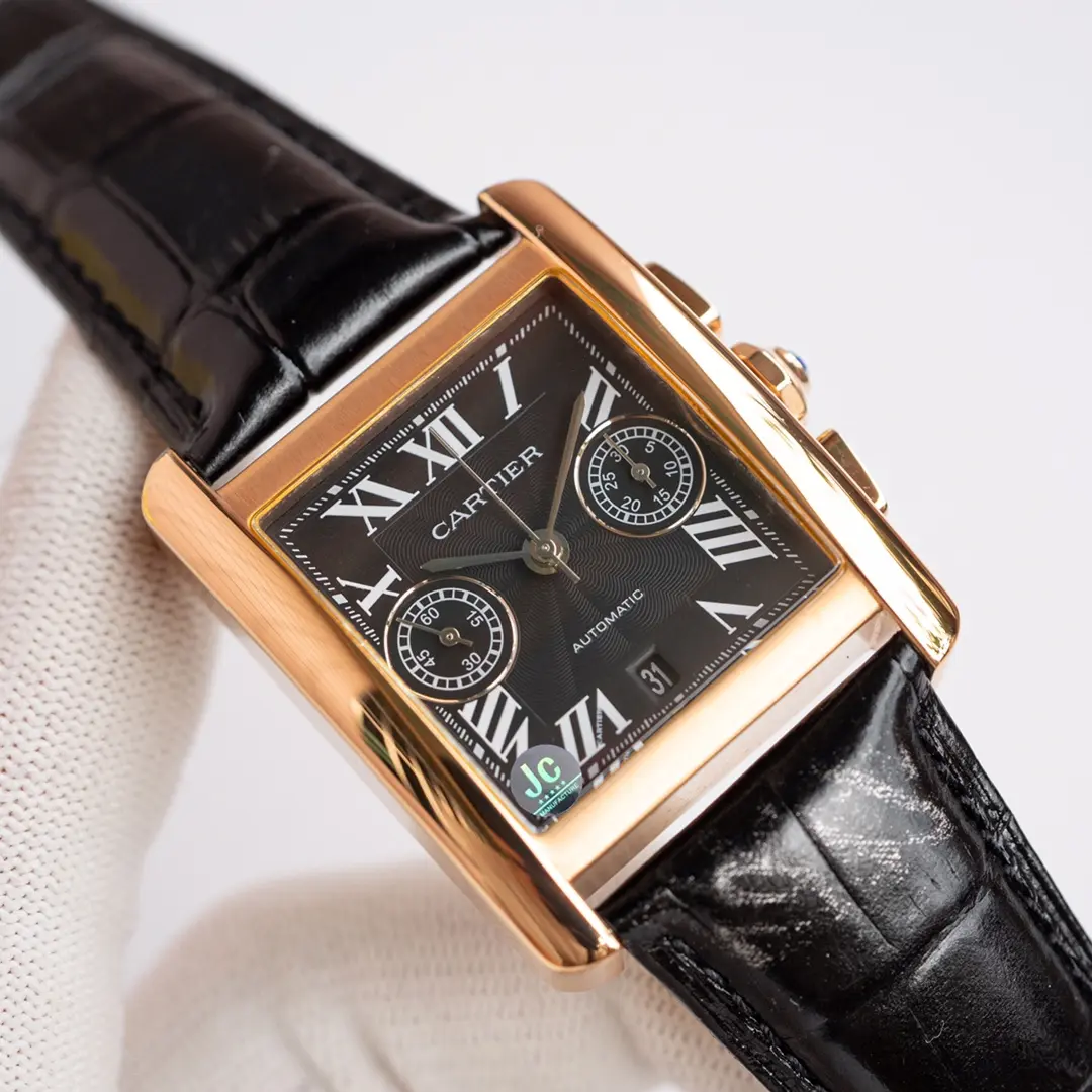 3K Factory Cartier Tank W5330007 Brown Leather Top Replica Watch - 图片 9