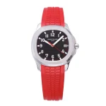 3K Factory Patek Philippe Aquanaut Automatic Men’s Watch with Black Dial, Red Rubber Strap