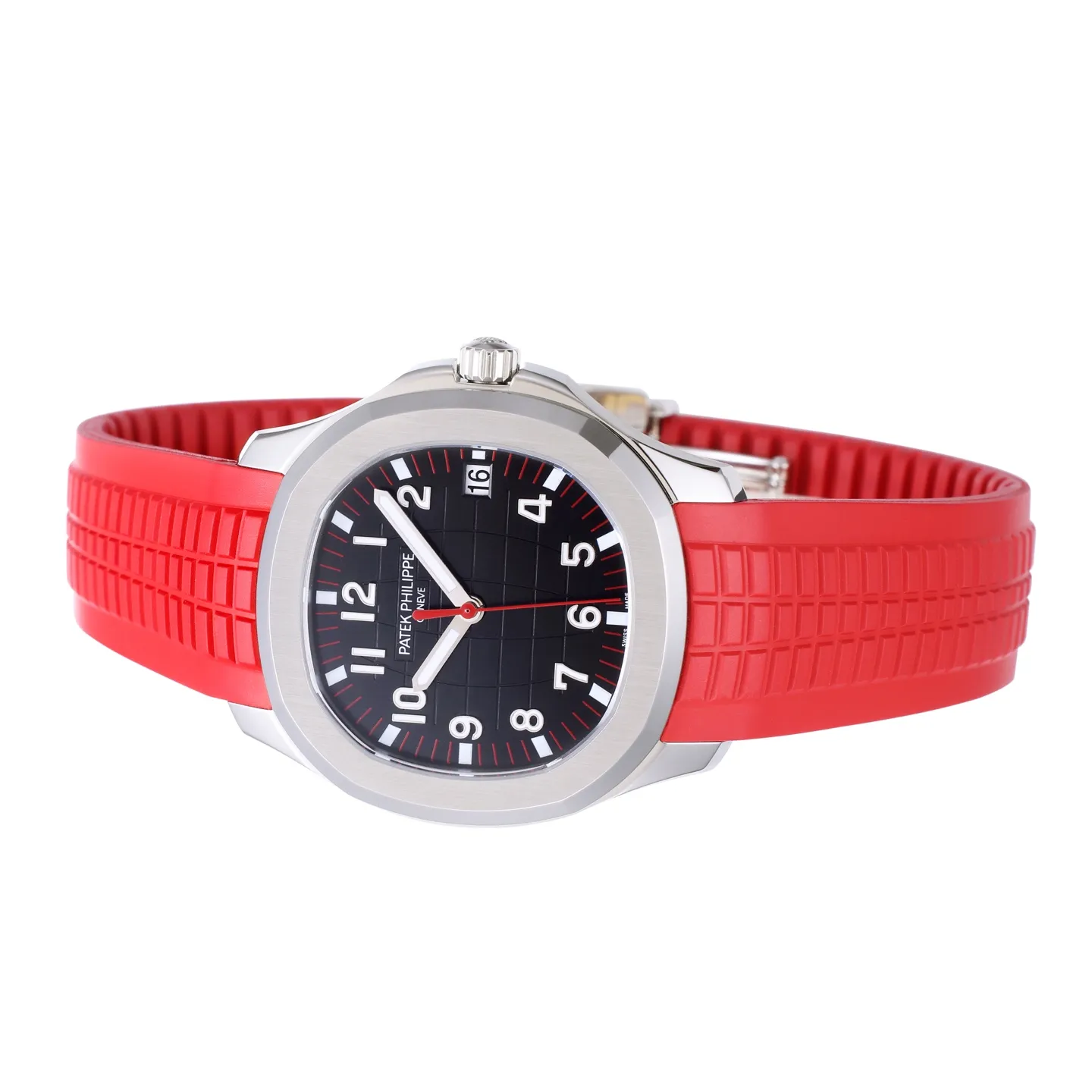 3K Factory Patek Philippe Aquanaut Automatic Men’s Watch with Black Dial, Red Rubber Strap - 图片 7