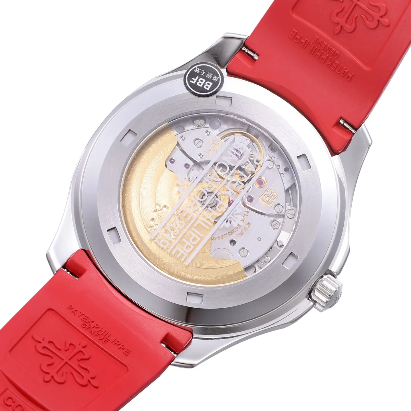 3K Factory Patek Philippe Aquanaut Automatic Men’s Watch with Black Dial, Red Rubber Strap - 图片 8