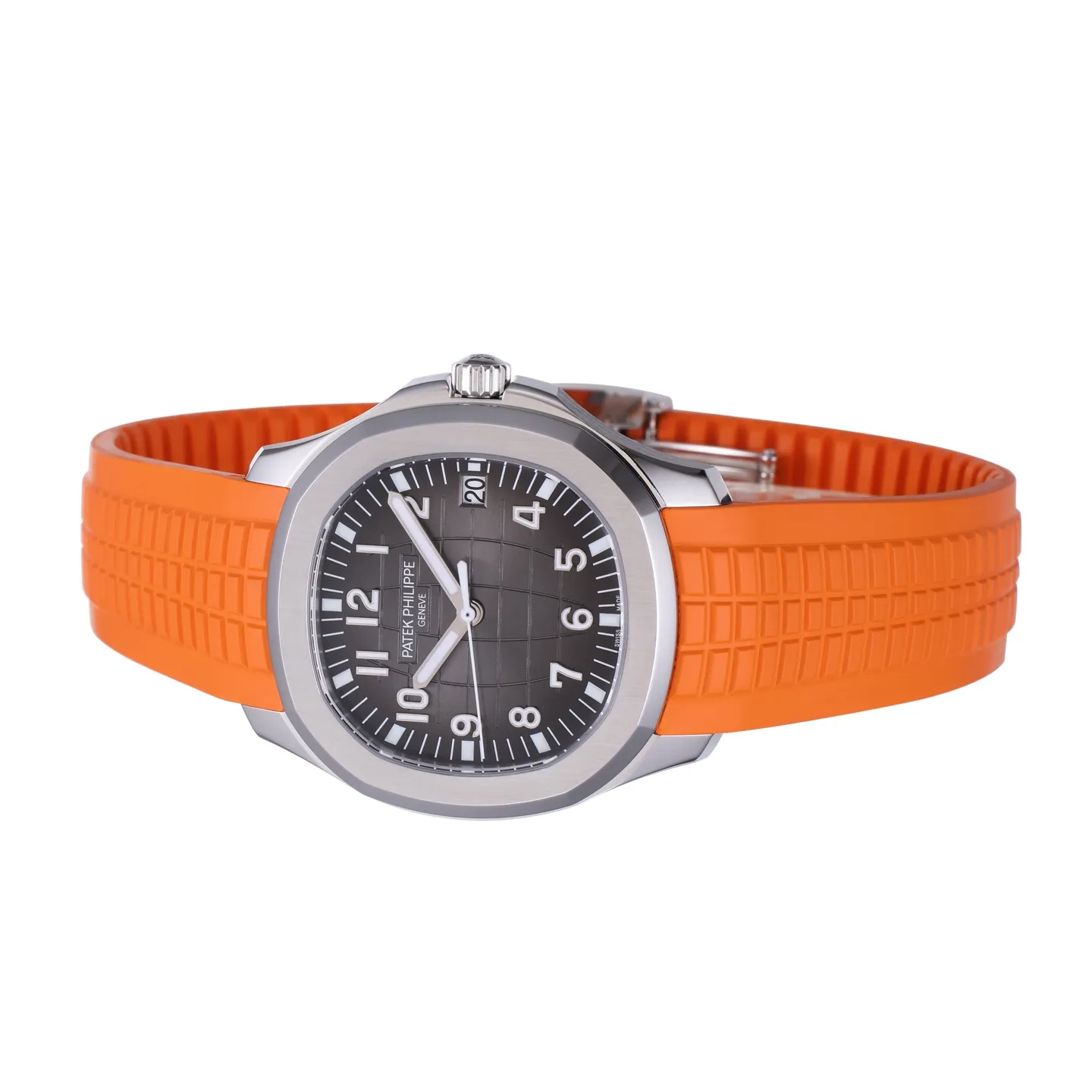 3K Factory Patek Philippe Aquanaut Black Dial Orange Rubber Strap Dive Watch - 图片 7