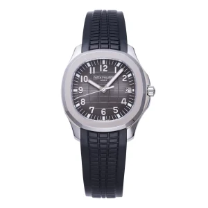 3K Factory Patek Philippe Aquanaut Grey Dial Black Rubber Strap Stainless Steel Watch