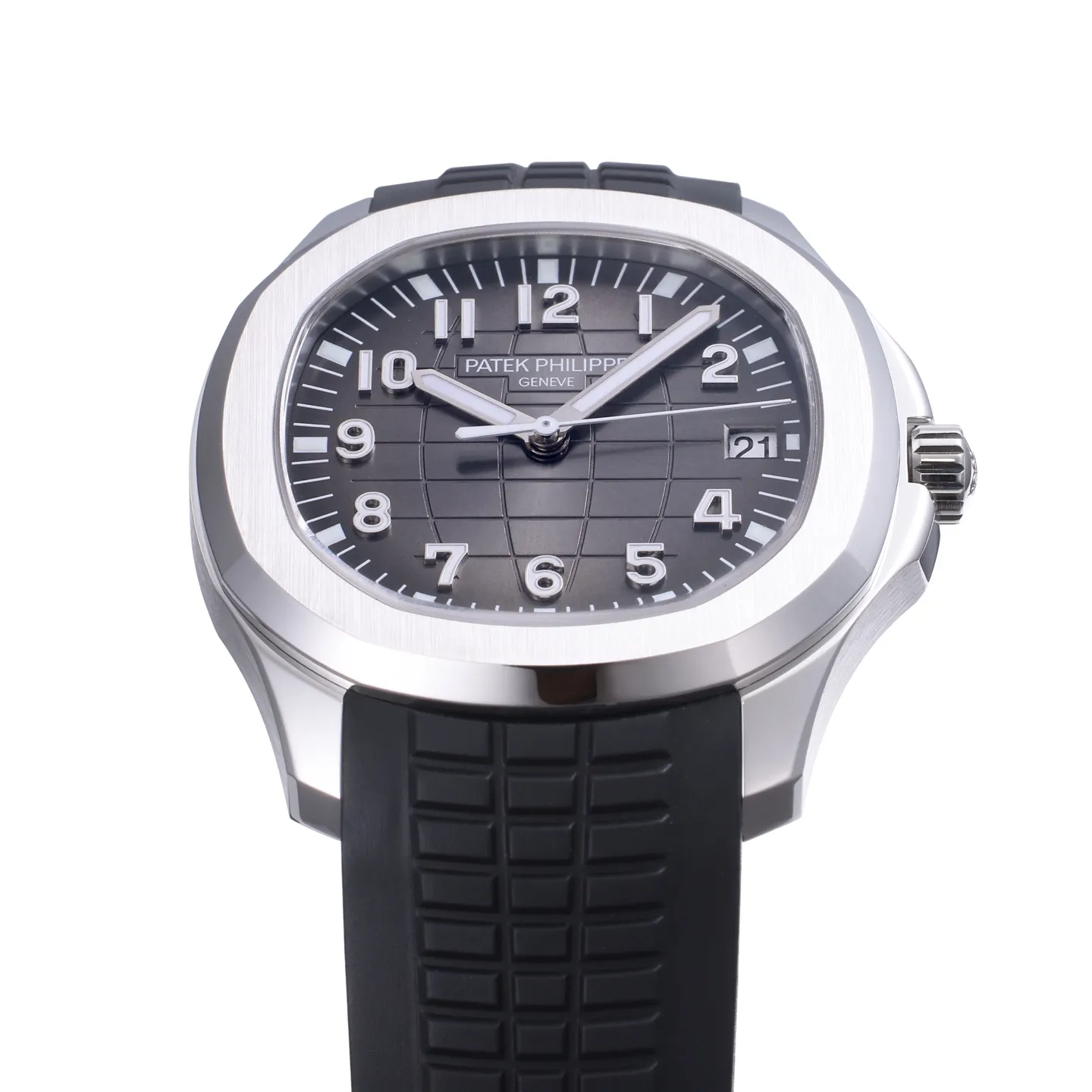 3K Factory Patek Philippe Aquanaut Grey Dial Black Rubber Strap Stainless Steel Watch - 图片 4