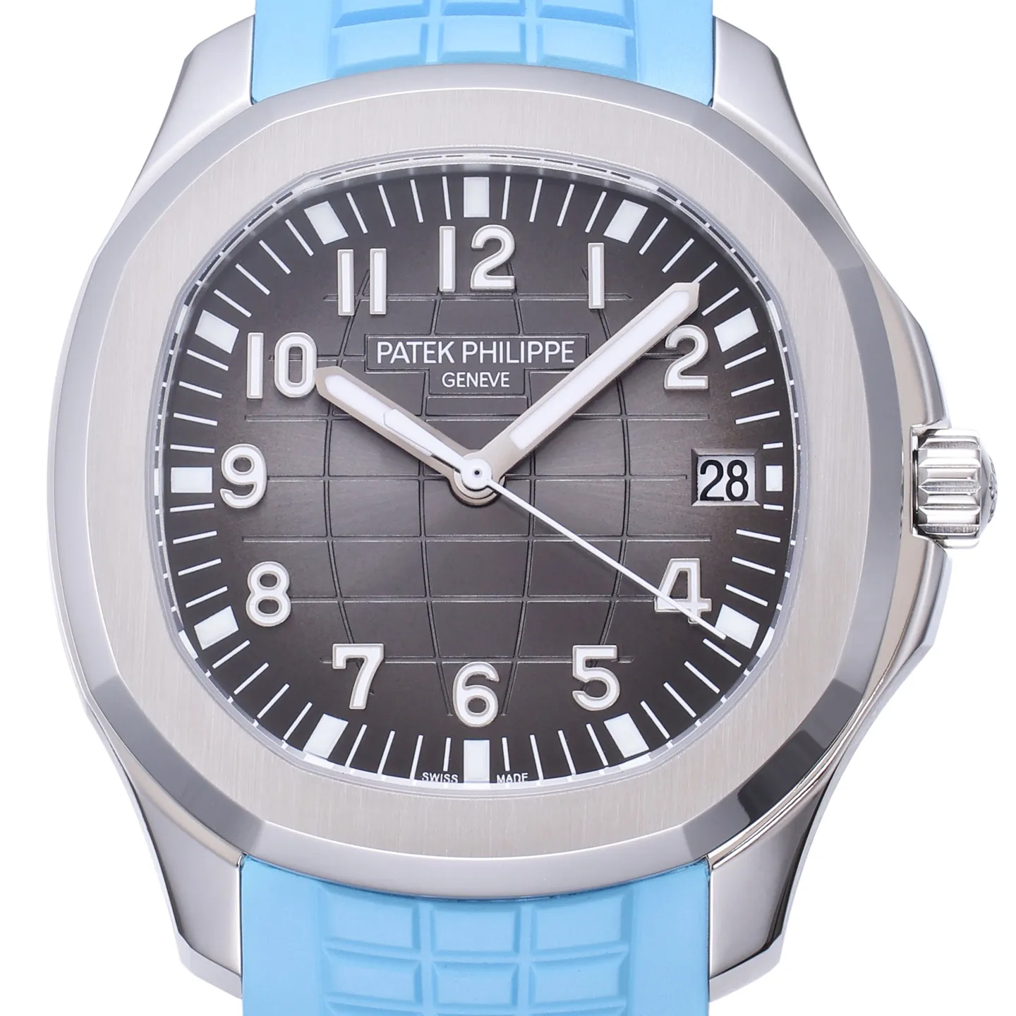 3K Factory Patek Philippe Aquanaut Grey Dial Blue Rubber Strap Stainless Steel Watch - 图片 2