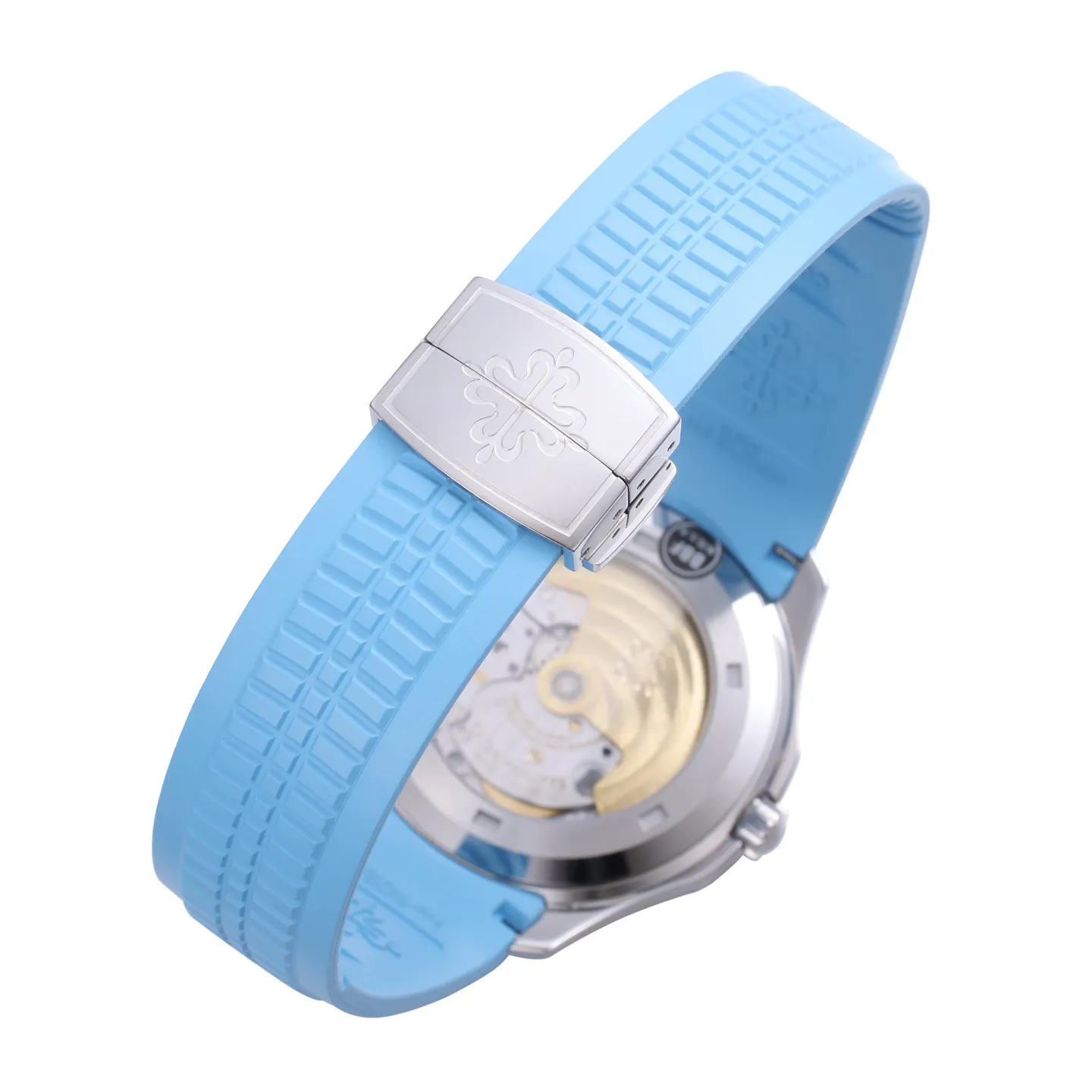 3K Factory Patek Philippe Aquanaut Grey Dial Blue Rubber Strap Stainless Steel Watch - 图片 7
