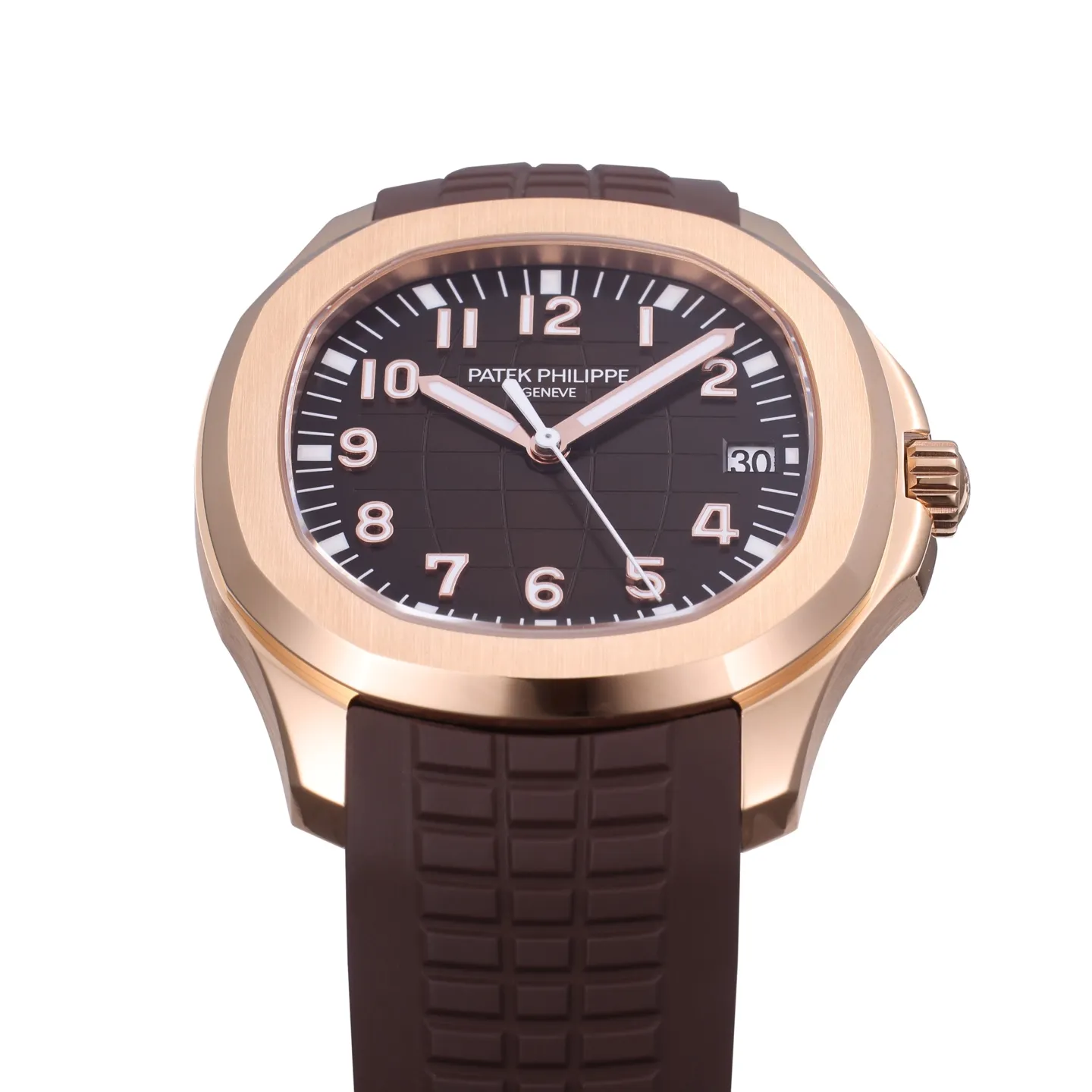 3K Factory Patek Philippe Aquanaut Rose Gold Case Brown Dial Rubber Strap Watch - 图片 4
