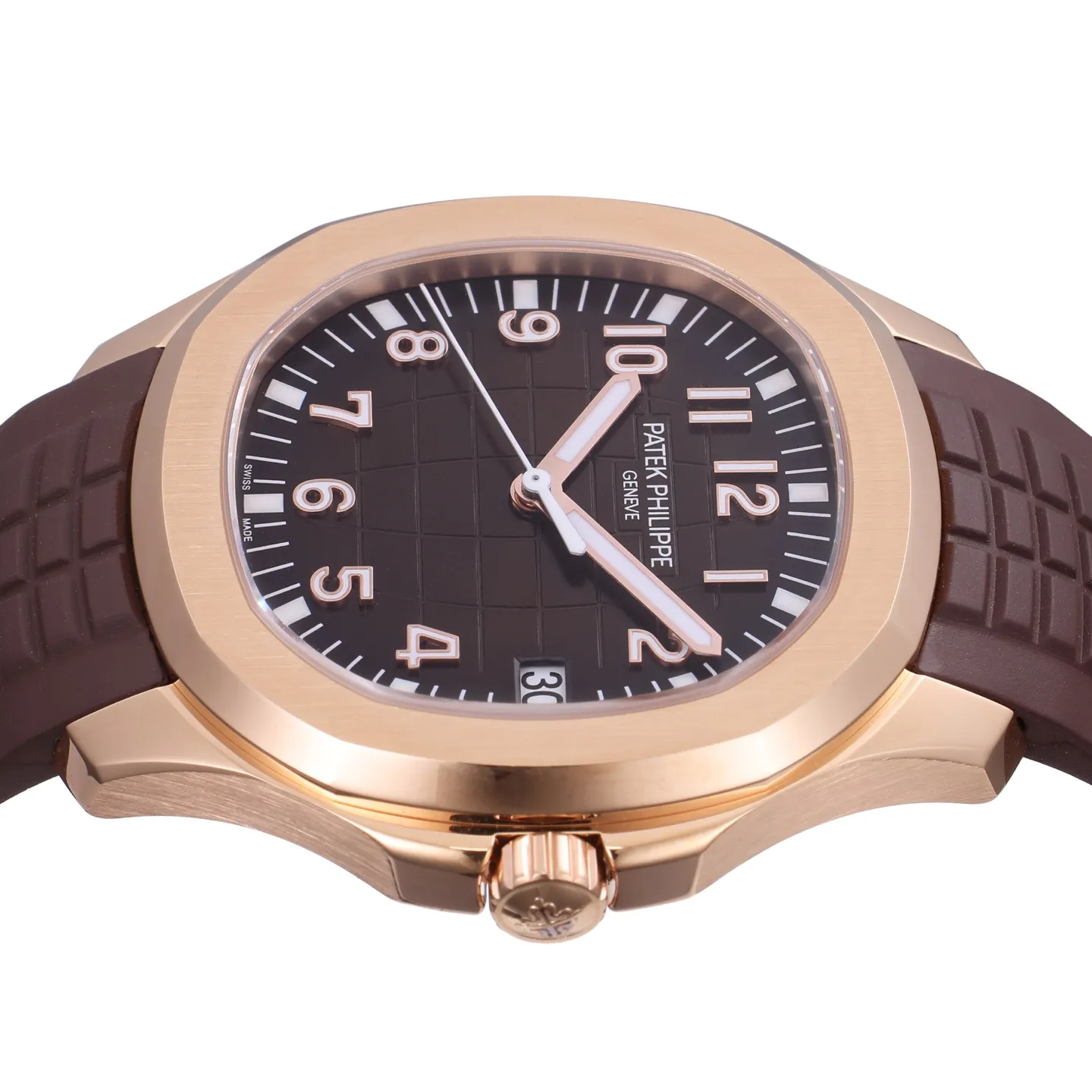 3K Factory Patek Philippe Aquanaut Rose Gold Case Brown Dial Rubber Strap Watch - 图片 5