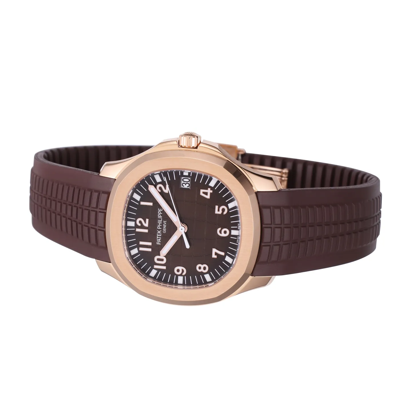3K Factory Patek Philippe Aquanaut Rose Gold Case Brown Dial Rubber Strap Watch - 图片 6