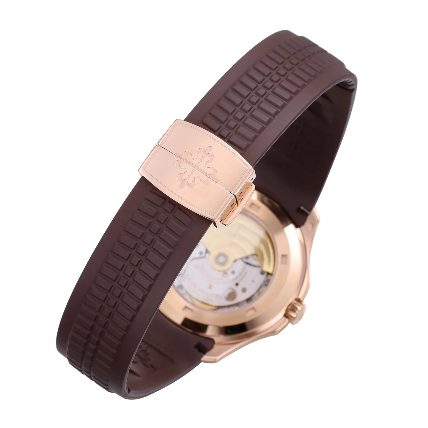 3K Factory Patek Philippe Aquanaut Rose Gold Case Brown Dial Rubber Strap Watch - 图片 7