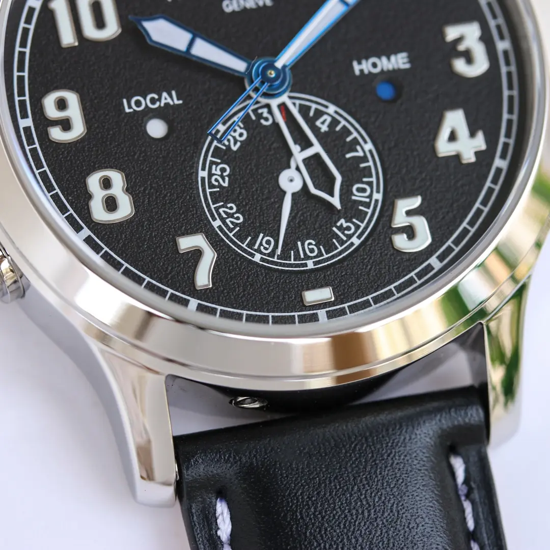 Patek Philippe Calatrava Pilot Travel Time Black Dial Super Clone Replica Watch - 图片 5