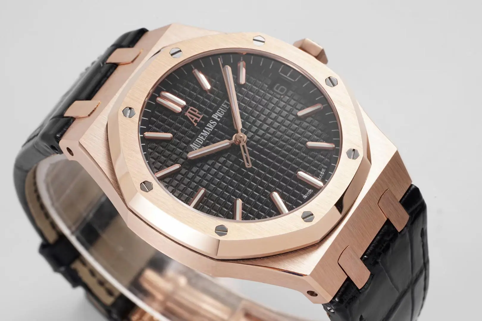 8F Factory Audemars Piguet Royal Oak 15500 Rose Gold Black Super Clone Watch - 图片 2