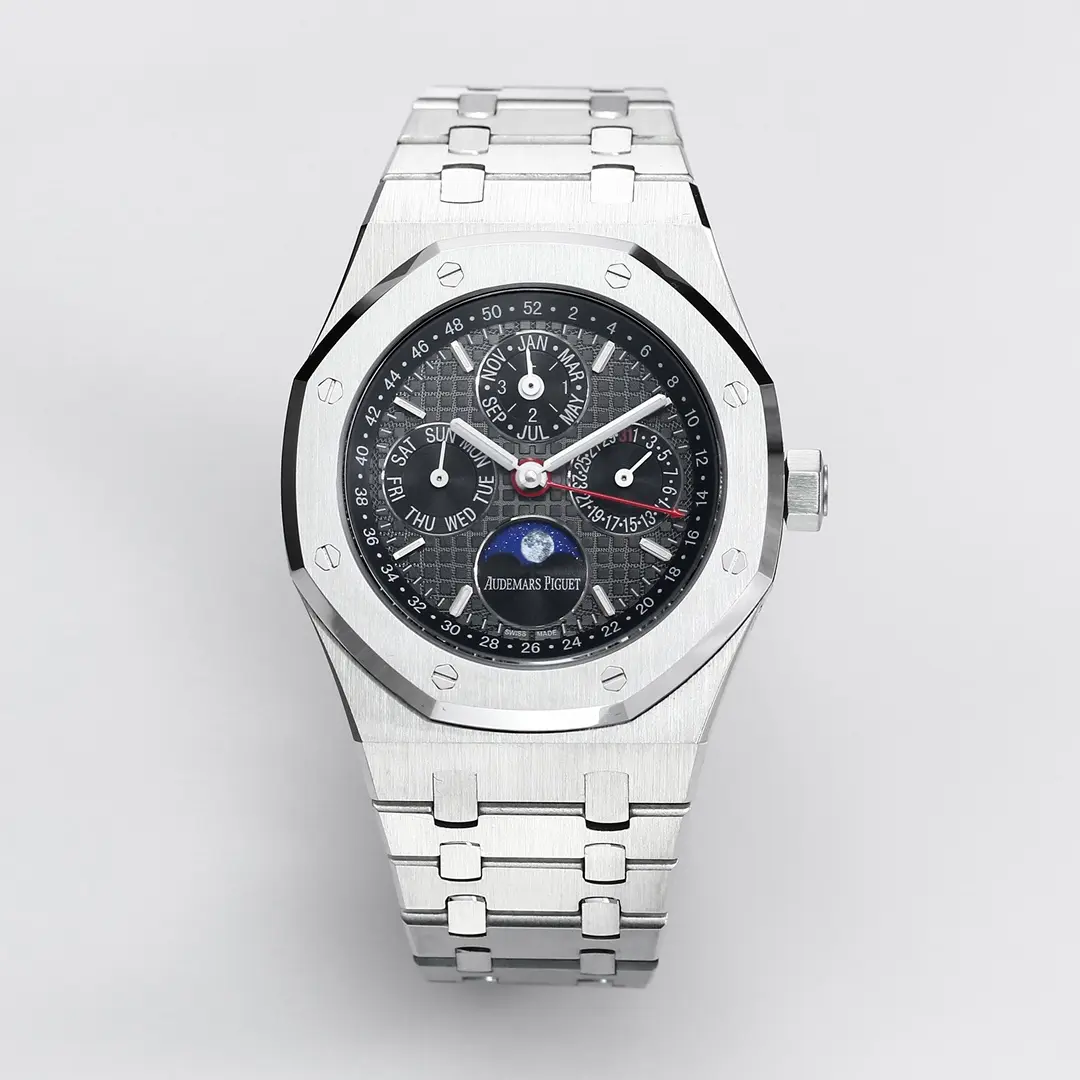 8F Factory Audemars Piguet Royal Oak Perpetual Calendar Blue Dial Stainless Steel Super Clone Watch – Premium Replica