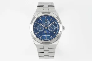 8F Factory Vacheron Constantin Overseas 4300V Perpetual Calendar Watch – Blue Dial, Stainless Steel Bracelet, Best Super Clone Edition