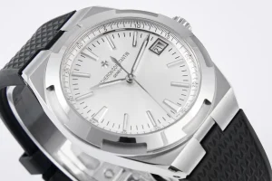 8F Factory Vacheron Constantin Overseas 4500V Series – Silver Dial with Black Rubber Strap – Luxury Steel Super Clone Watch – Best Replica Quality