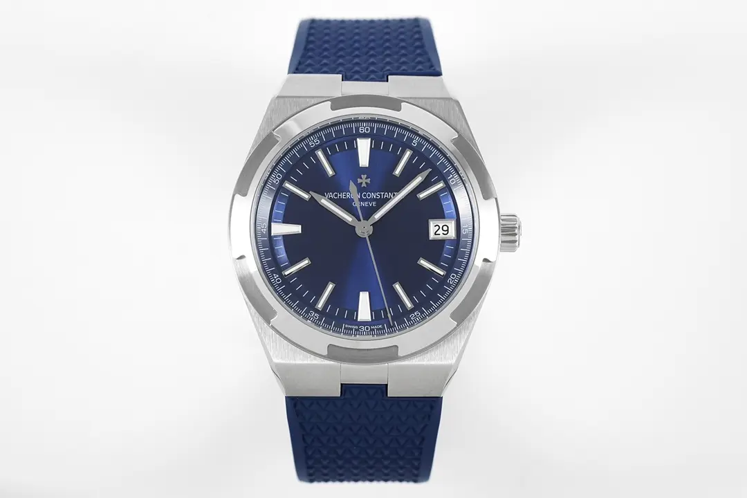 8F Factory Vacheron Constantin Overseas Blue Dial Stainless Steel Watch with Interchangeable Rubber Strap – 41mm – Super Clone Watches Quality