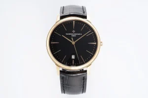 8F Factory Vacheron Constantin Patrimony 85180 Series Watch – Rose Gold Case, Black Dial, Leather Strap, 40MM, Best Super Clone Quality