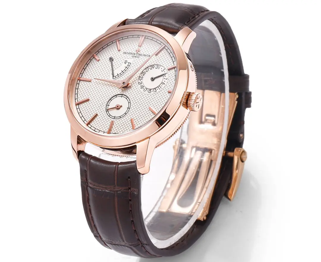 8F Factory Vacheron Constantin Traditionnelle 83520/000R-9909 Rose Gold Mechanical Watch with Brown Leather Strap – Best Super Clone Edition - 图片 6