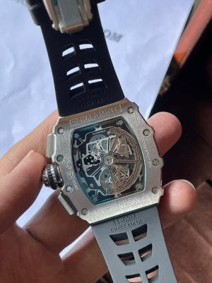 Iced out Richard Mille RM011-03 Titanium silver Replica