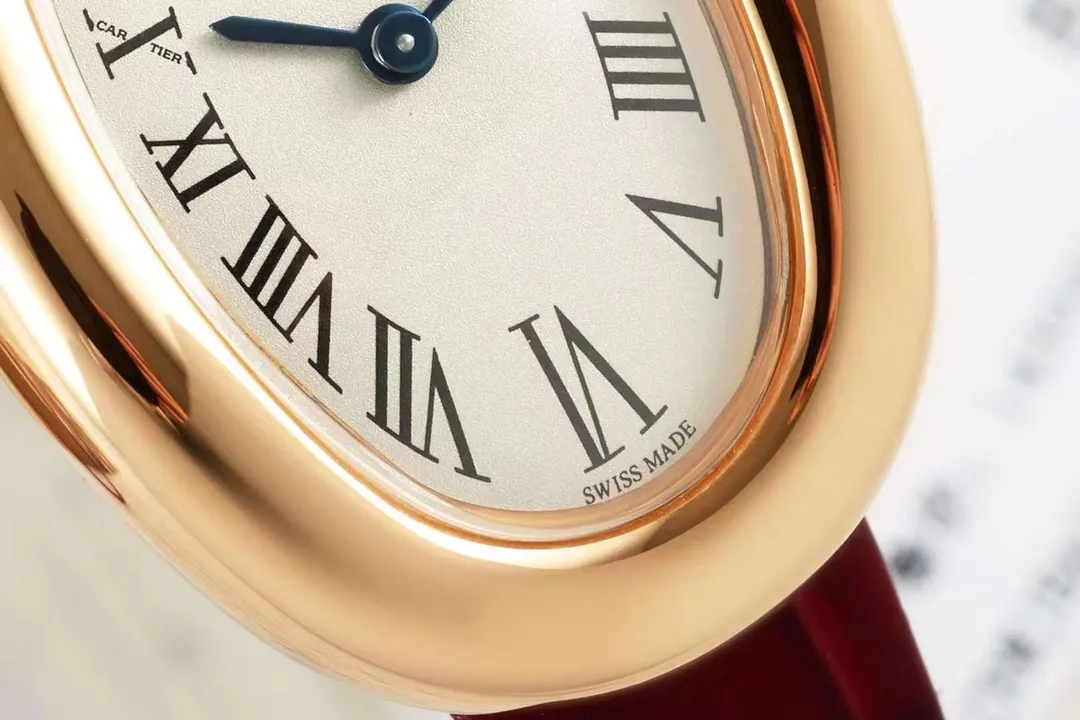 AF Factory Cartier Baignoire Rose Gold Oval Dial Red Leather Strap Women’s Quartz Watch - 图片 4