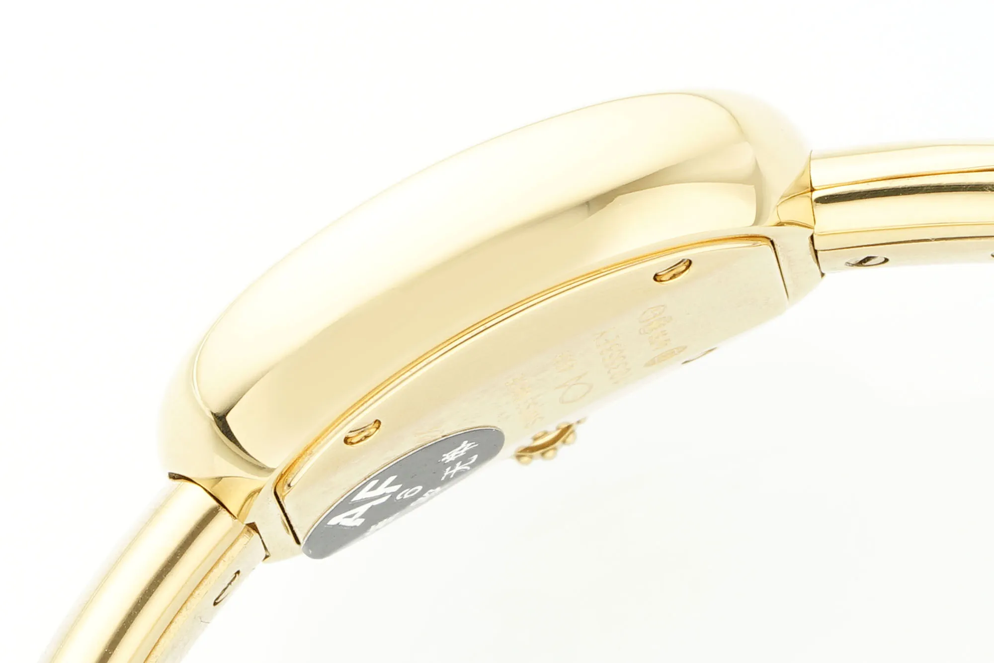 AF Factory Cartier Baignoire Yellow Gold Oval Bangle Watch with Cream Dial, Roman Numerals, and Black Cabochon Crown - 图片 6