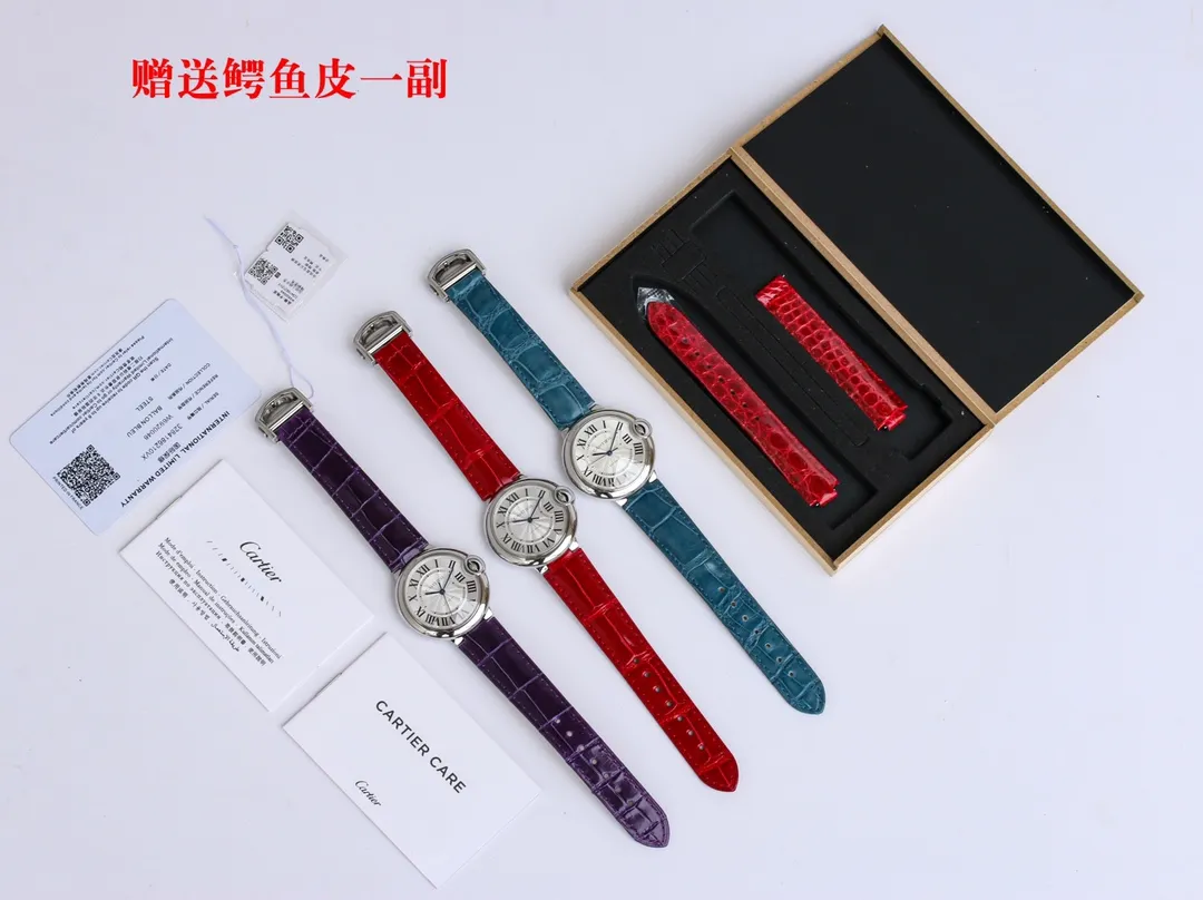 AF Factory Cartier Ballon Bleu 1450 Purple Leather Watch - 图片 6