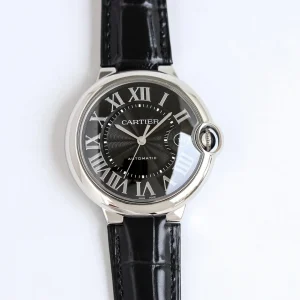 AF Factory CARTIER Ballon Bleu 40 Black Leather Watch