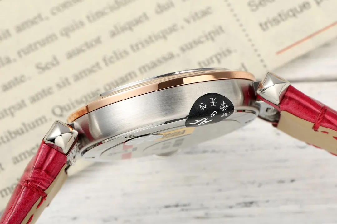 AF Factory Cartier Ballon Bleu de Cartier Women’s Watch – Rose Gold & Steel Case, White Dial, Red Leather Strap, Luxury Automatic Timepiece - 图片 4