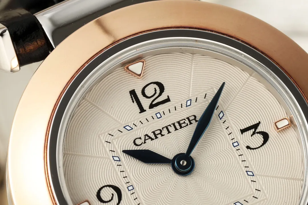 AF Factory Cartier Ballon Bleu White Dial Rose Gold and Steel Automatic Ladies Watch with Black Leather Strap - 图片 4