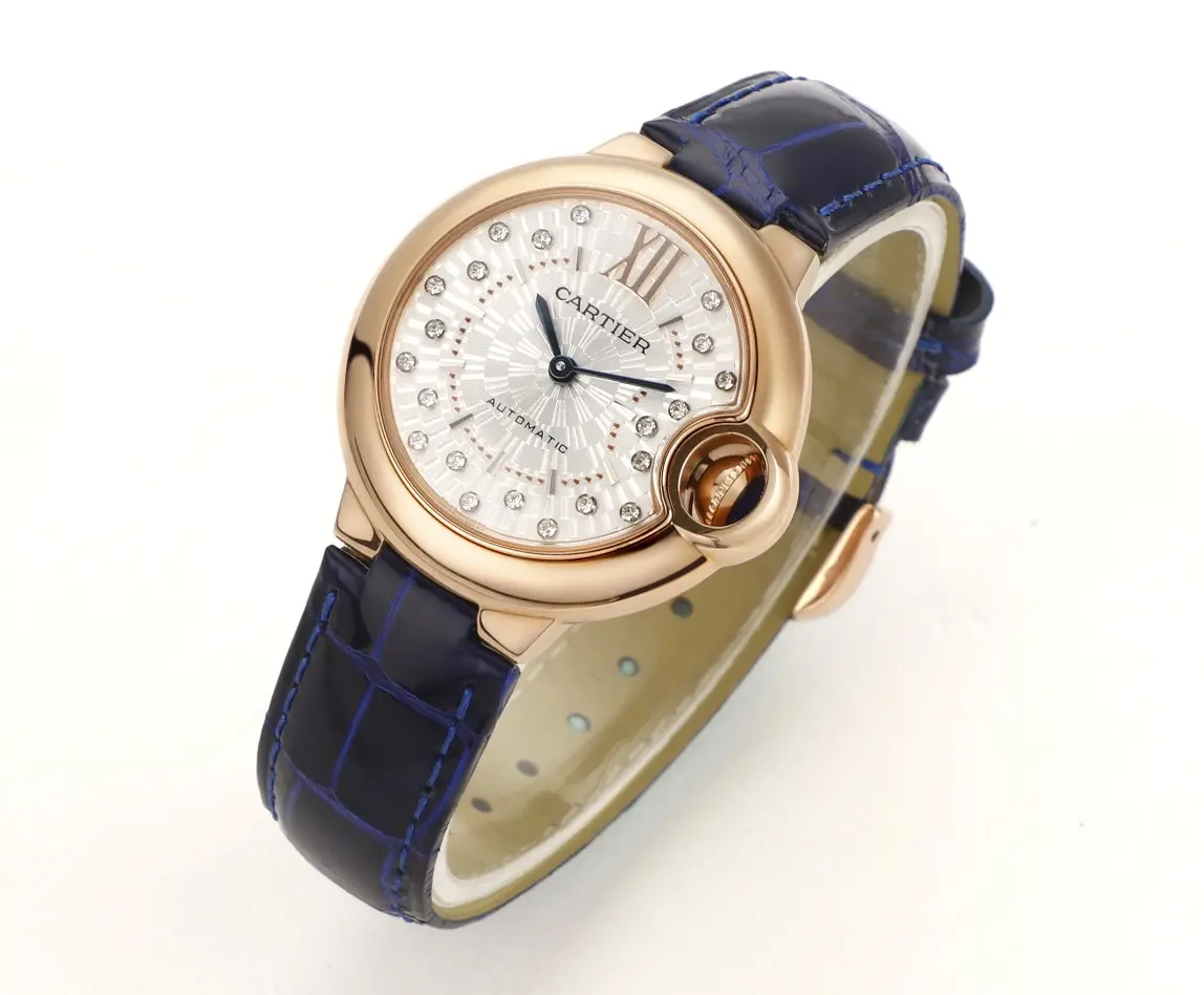 AF Factory Cartier Ballon Bleu WJBB0080 Rose Gold Blue Leather - 图片 9