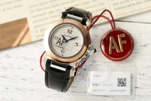 AF Factory Cartier Pasha AF Edition White Dial Rose Gold and Steel Case Black Leather Strap Automatic Women’s Watch