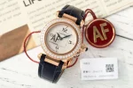 AF Factory Cartier Pasha de Cartier 32mm Rose Gold Diamond-Bezel Navy Blue Leather Strap Women’s Luxury Watch