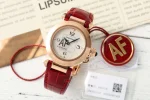 AF Factory Cartier Pasha de Cartier Rose Gold Case Red Alligator Leather Strap Women’s Quartz Watch with Sapphire Crystal