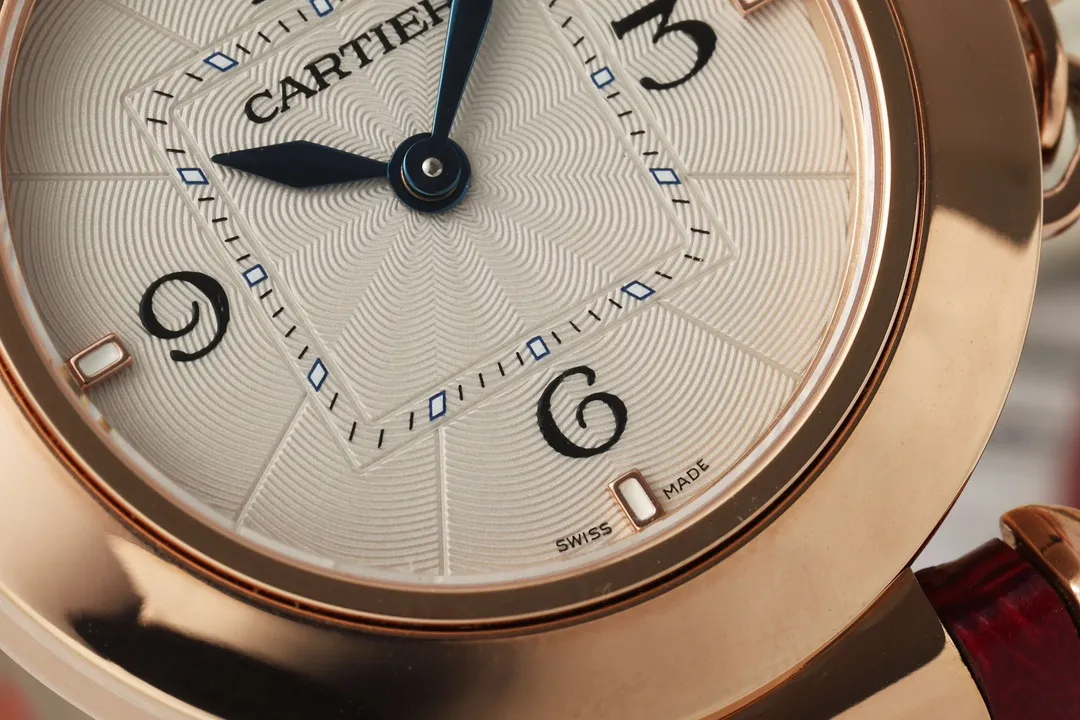 AF Factory Cartier Pasha de Cartier Rose Gold Case Red Alligator Leather Strap Women’s Quartz Watch with Sapphire Crystal - 图片 3