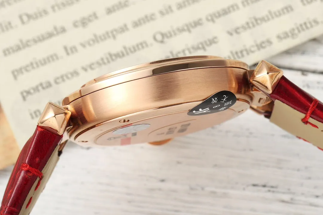 AF Factory Cartier Pasha de Cartier Rose Gold Case Red Alligator Leather Strap Women’s Quartz Watch with Sapphire Crystal - 图片 5