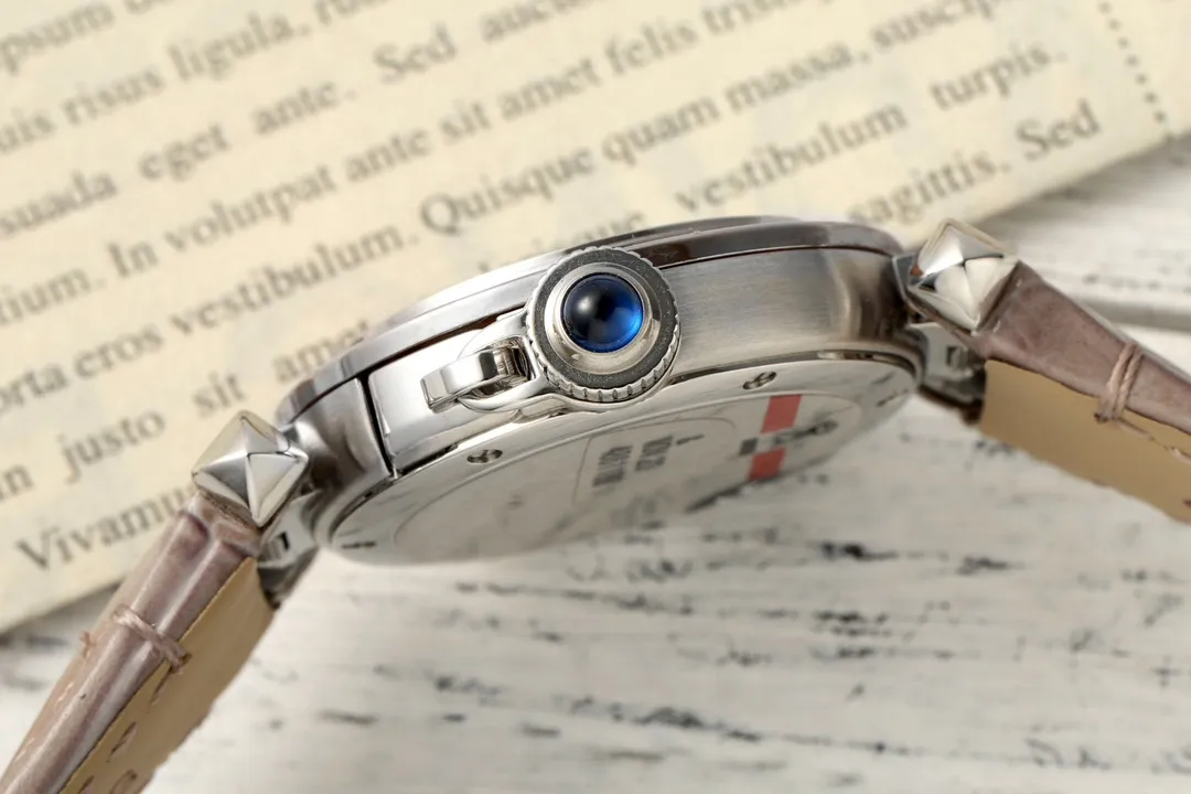 AF Factory Cartier Pasha de Cartier Silver Dial Automatic Watch with Brown Leather Strap and Blue Hands - 图片 7