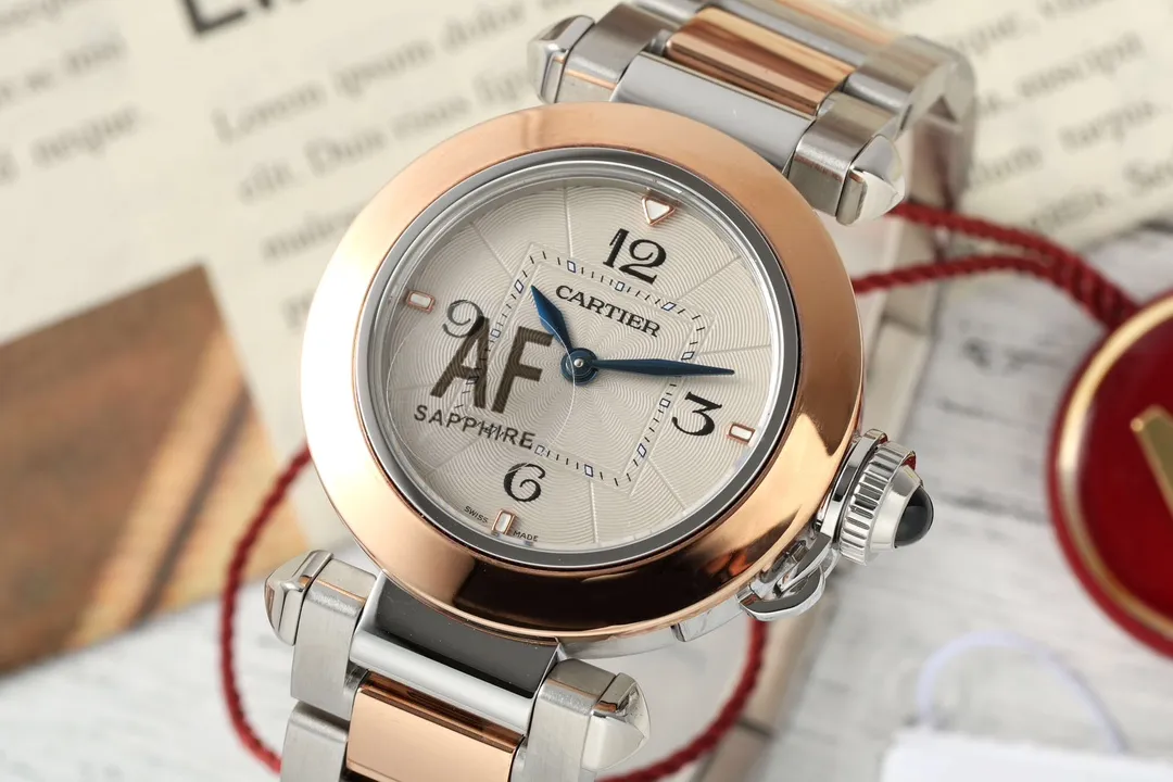 AF Factory Cartier Pasha de Cartier Two-Tone Stainless Steel and Rose Gold Automatic Watch with White Dial and Sapphire Crystal - 图片 2