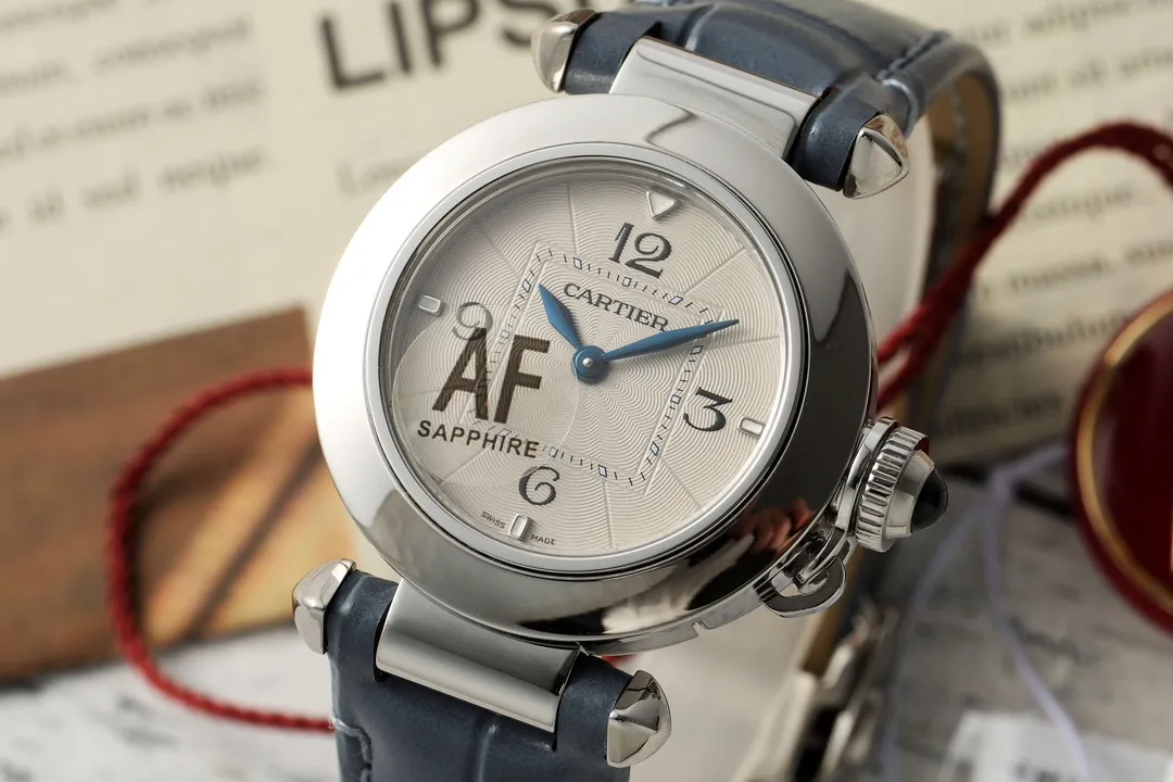 AF Factory Cartier Pasha de Cartier Women’s Watch with Blue Leather Strap and Silver Case - 图片 2