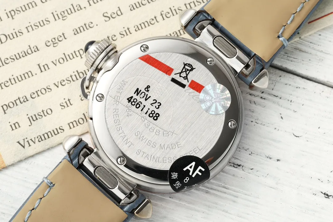 AF Factory Cartier Pasha de Cartier Women’s Watch with Blue Leather Strap and Silver Case - 图片 5