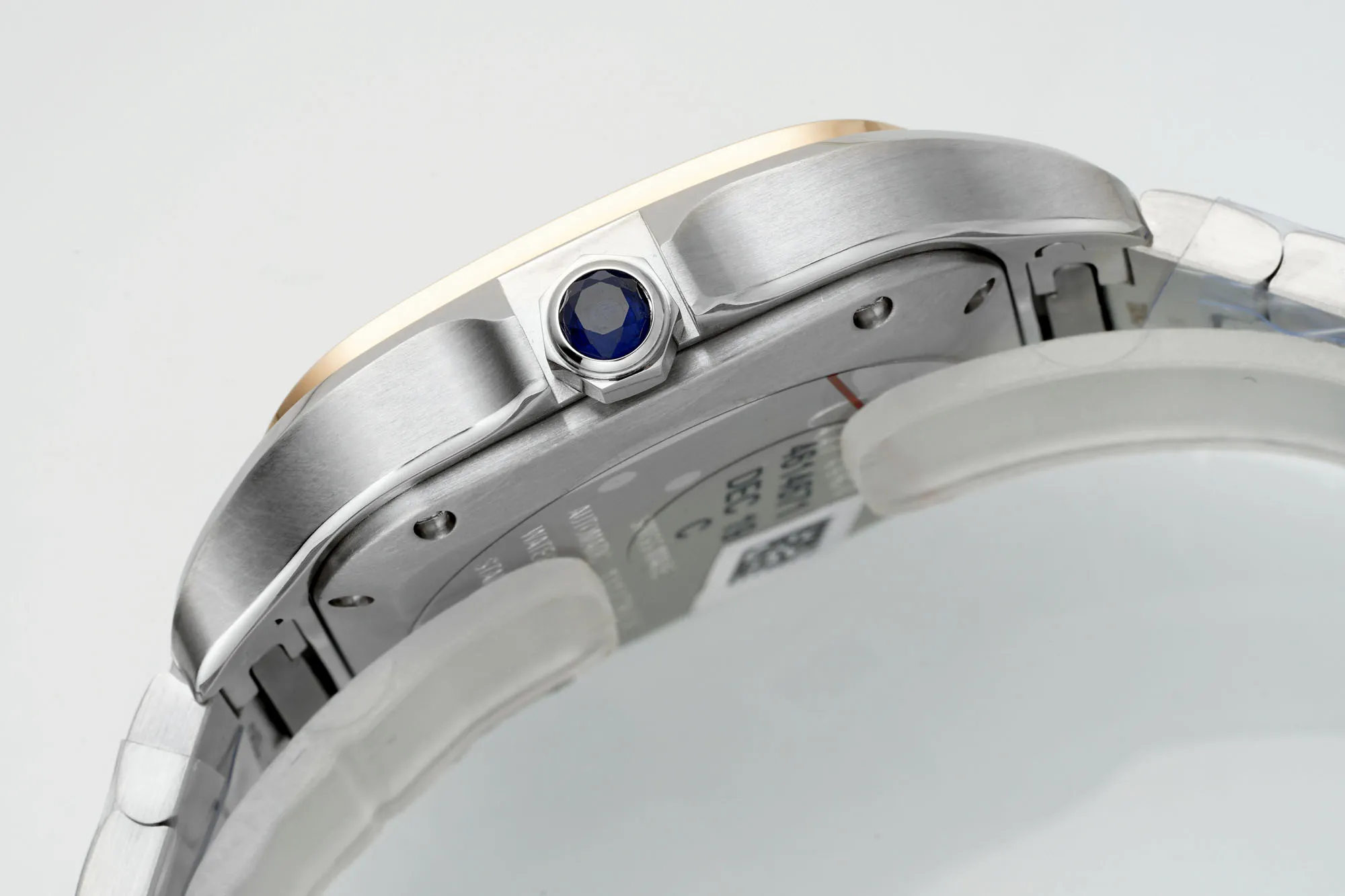 AF Factory Cartier Santos de Cartier Automatic Two-Tone Steel and Yellow Gold Watch with Diamond-Set Bezel, White Dial and Roman Numerals - 图片 7