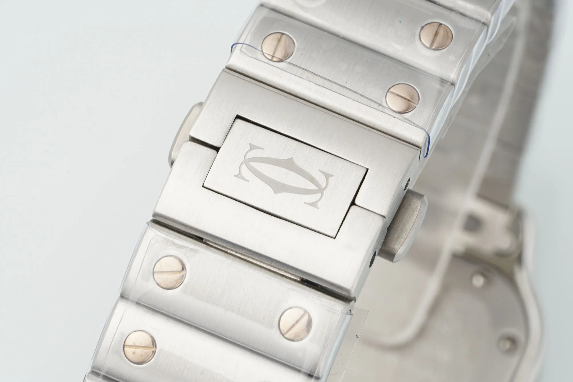 AF Factory Cartier Santos de Cartier Automatic Two-Tone Steel and Yellow Gold Watch with Diamond-Set Bezel, White Dial and Roman Numerals - 图片 8