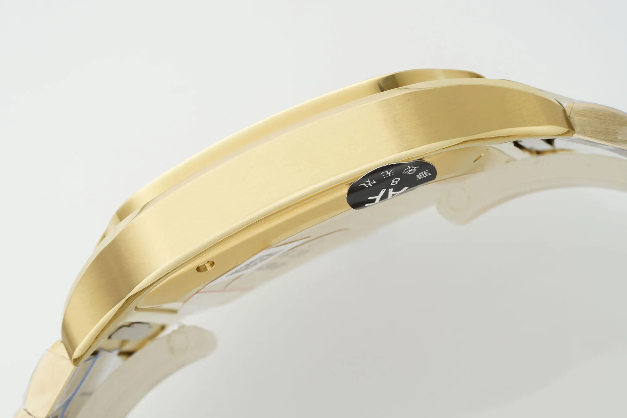 AF Factory Cartier Santos de Cartier Large Automatic Yellow Gold Watch with White Roman Numeral Dial and Steel Bracelet - 图片 5