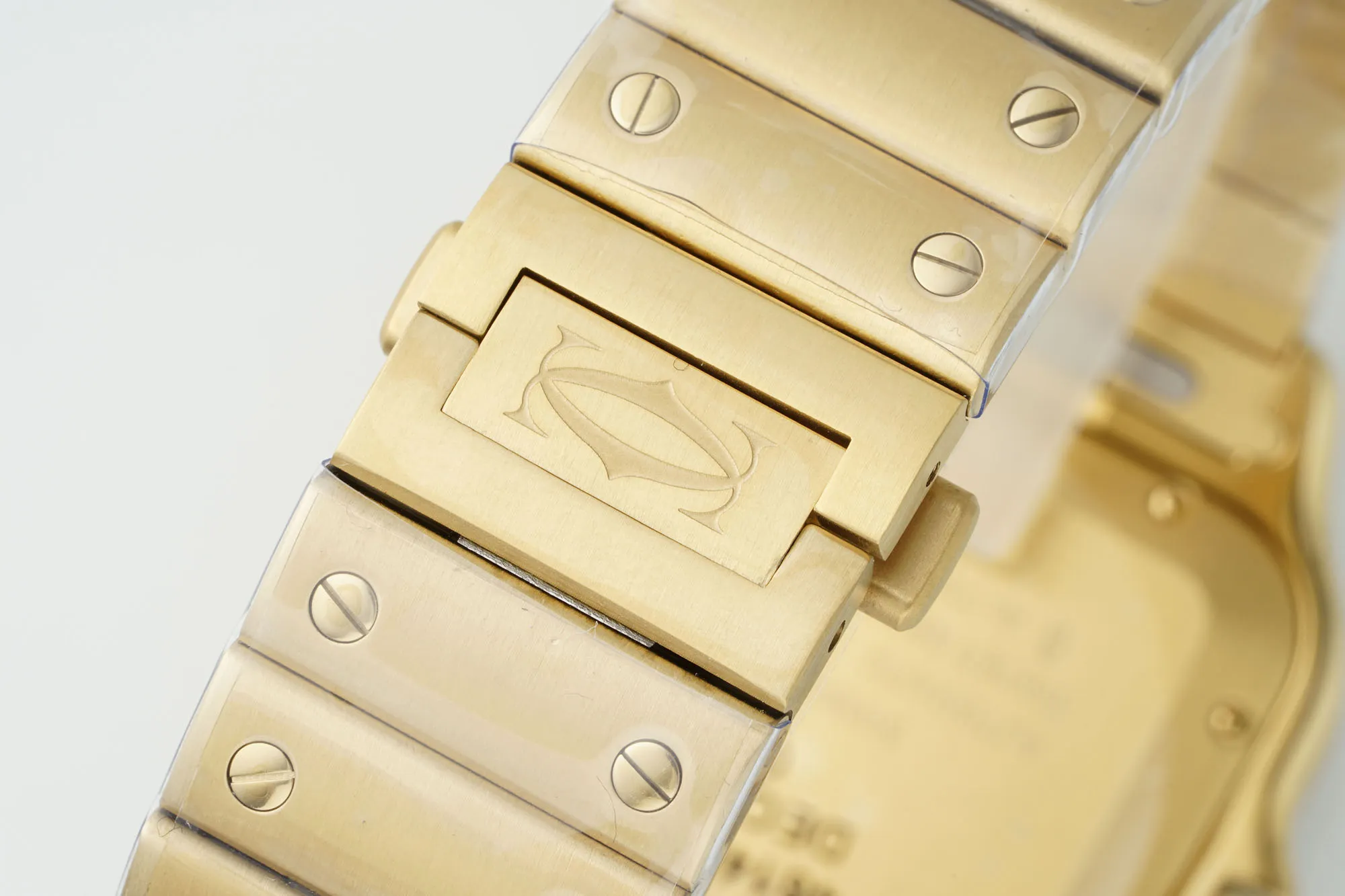 AF Factory Cartier Santos de Cartier Large Automatic Yellow Gold Watch with White Roman Numeral Dial and Steel Bracelet - 图片 7