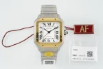 AF Factory Cartier Santos de Cartier Medium Automatic Watch Two-Tone Stainless Steel and Yellow Gold Roman Dial W5200028