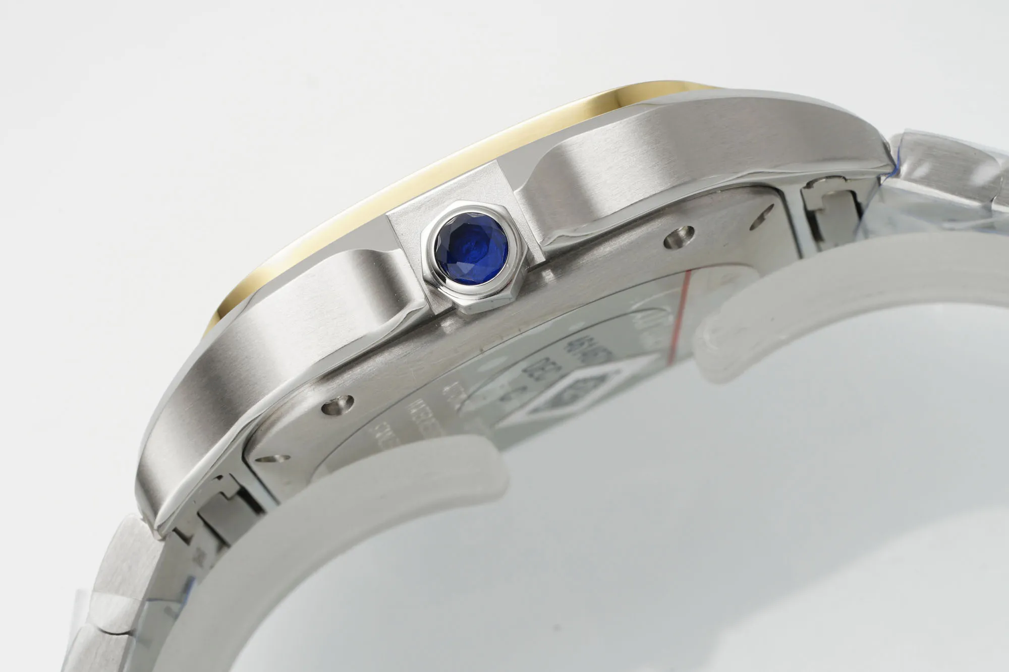 AF Factory Cartier Santos de Cartier Two-Tone Yellow Gold and Stainless Steel Diamond-Set Automatic Watch with White Dial - 图片 7
