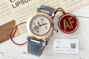 AF Factory Cartier Tank Fran?aise Rose Gold Case Blue Leather Strap Women’s Luxury Watch