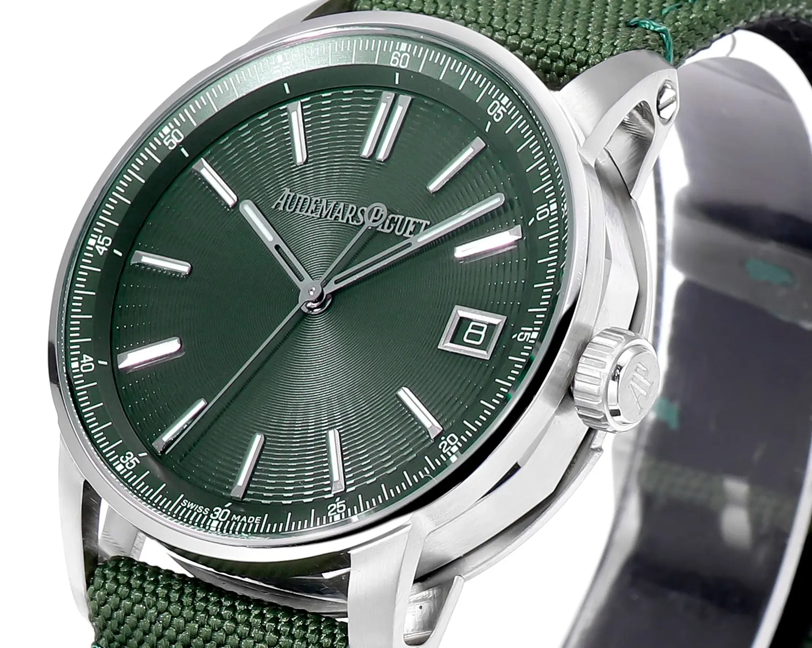 APS Factory Audemars Piguet CODE 11.59 Green Woven Strap Super Clone Replica Watch - 图片 3